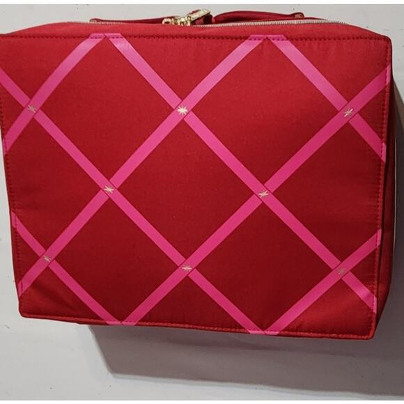 Estee Lauder Red/Pink Cosmetic Travel Bag 13x10x3 - Picture 2 of 5